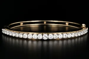 Modern 14K Yellow Gold 3.5CTW Diamond Bangle