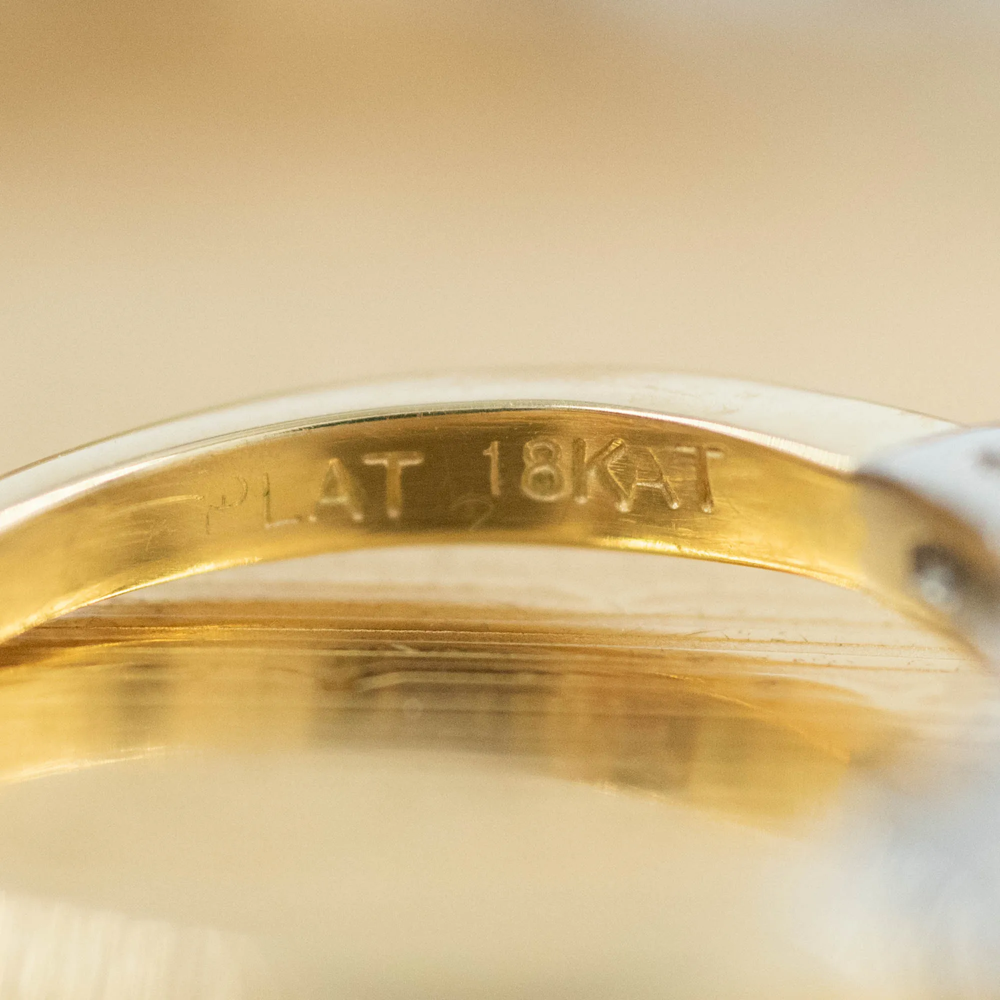 Modern Brilliant and Baguette Diamond Two-tone Ring