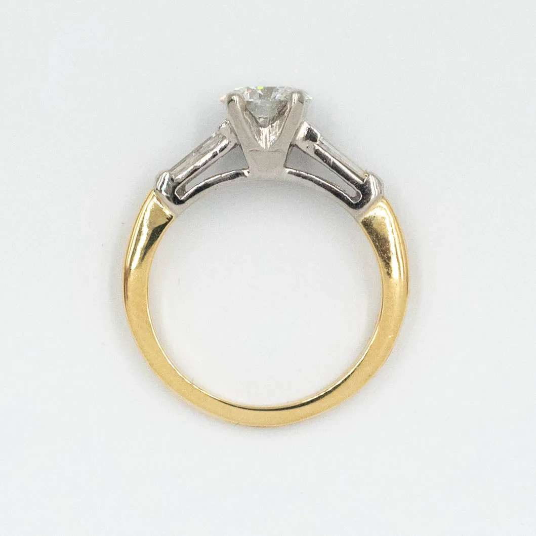 Modern Brilliant and Baguette Diamond Two-tone Ring