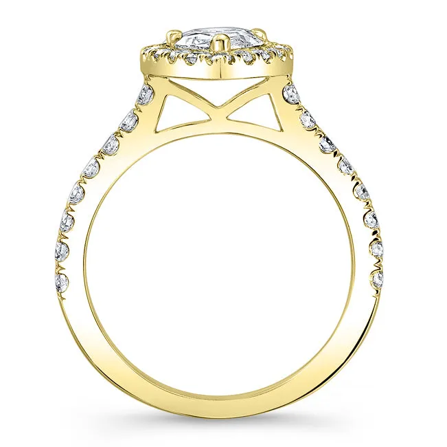 Modern Style Halo Diamond Engagement Ring