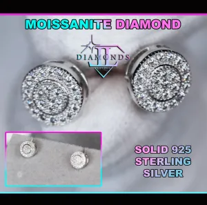 Moissanite Diamond Ear Studs | Moissanite Diamond Iced Out Ear Studs