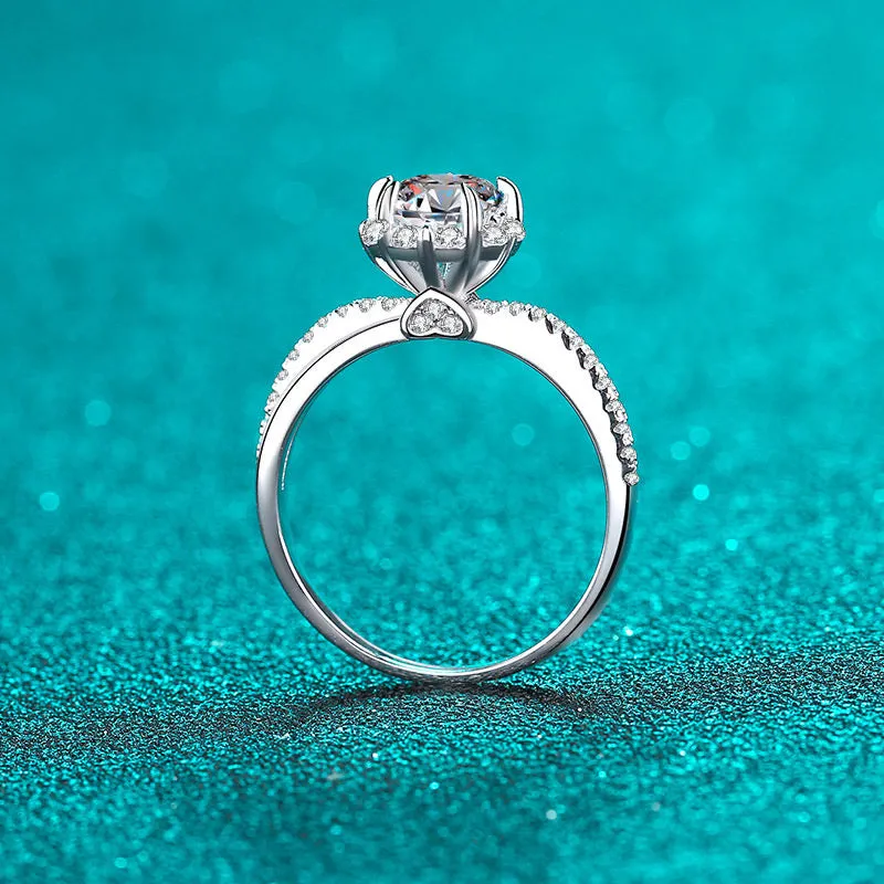 Moissanite Rose Flower Petals Engagement Ring - RM033