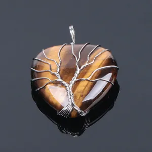 Monogram Necklace Crystal Heart Vintage Wrapped Jewelry Tree of Life