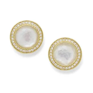 Mother of Pearl Studs with Diamond Halo