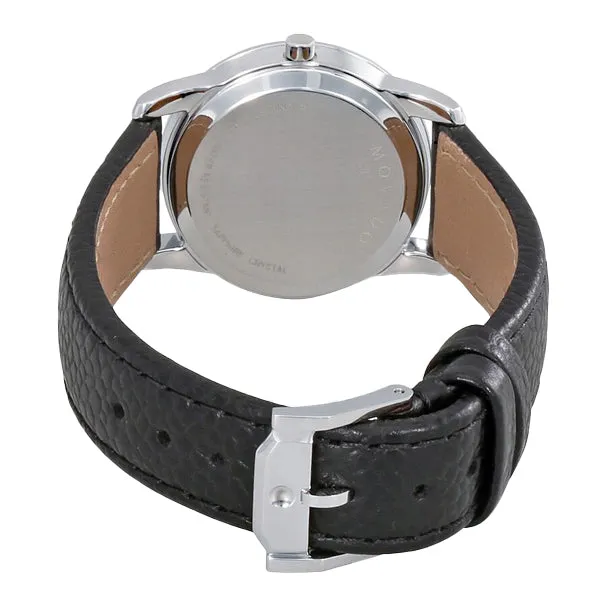 Movado Museum Black Leather Black Dial Quartz Watch for Ladies - 607015