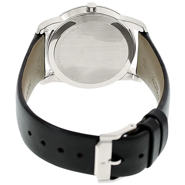Movado Museum Classic Black Leather Blue Dial Quartz Watch for Gents - 606610