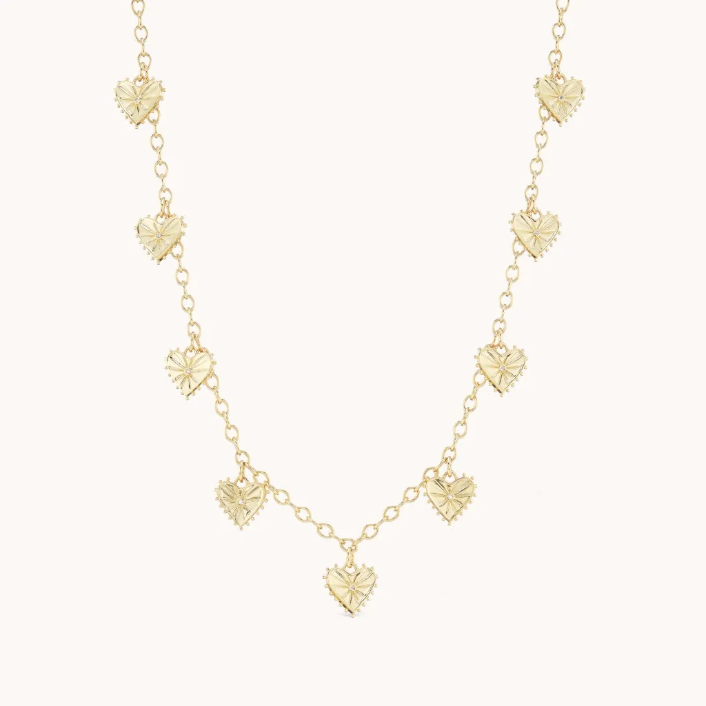 Multi Heart Necklace 17"