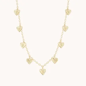 Multi Heart Necklace 17"