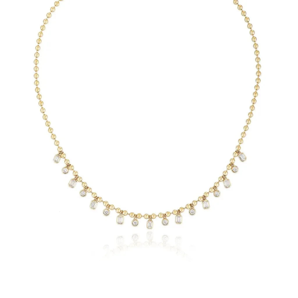 Multi Shape Diamond Bezel Ball Chain