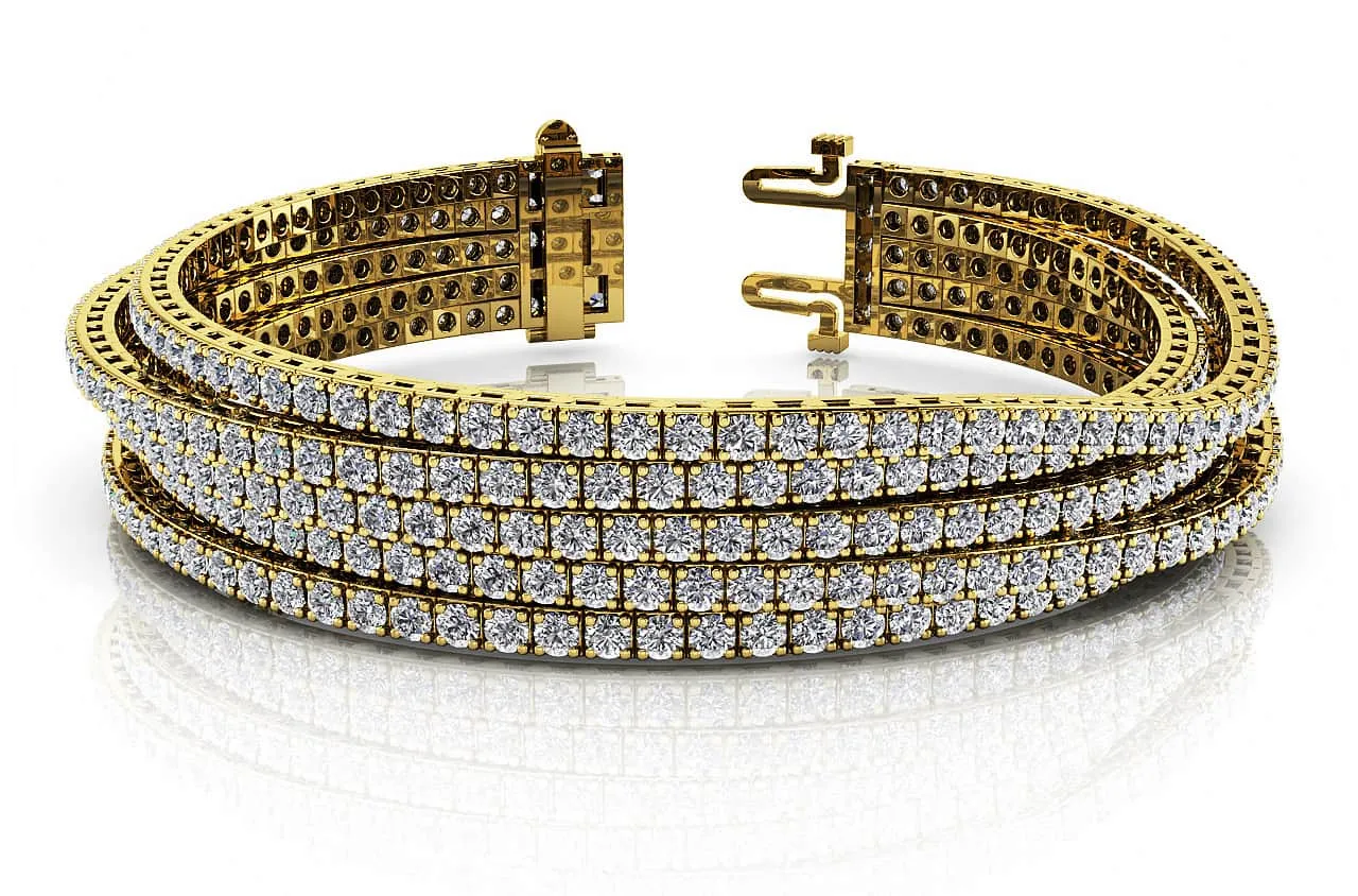 Multi Strand Flexible Diamond Tennis Bracelet Lab-Grown Diamond with 10.23 ct.(finished) 2mm