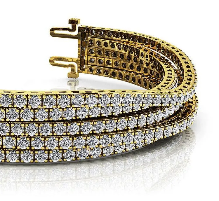 Multi Strand Flexible Diamond Tennis Bracelet Lab-Grown Diamond with 10.23 ct.(finished) 2mm