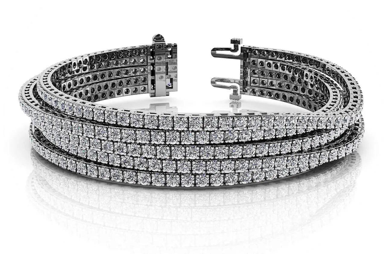 Multi Strand Flexible Diamond Tennis Bracelet Lab-Grown Diamond with 10.23 ct.(finished) 2mm
