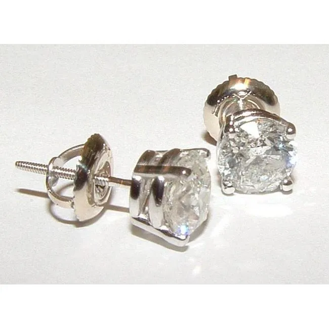 Natural Earth Mined Diamond Women Studs Earring 1.20 Ct White Gold 14K
