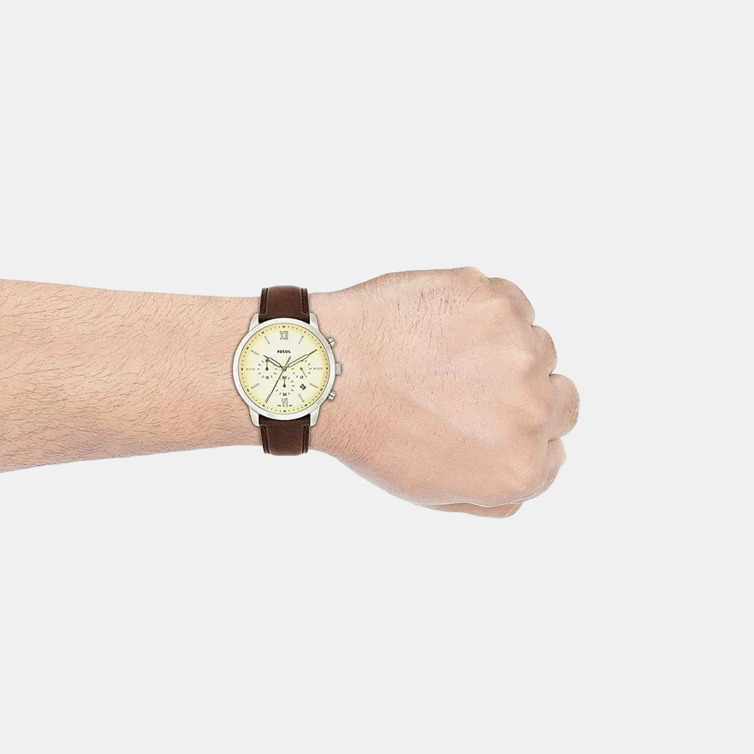 Neutra Men Quartz Cream Dial Chronograph Leather Watch FS5380