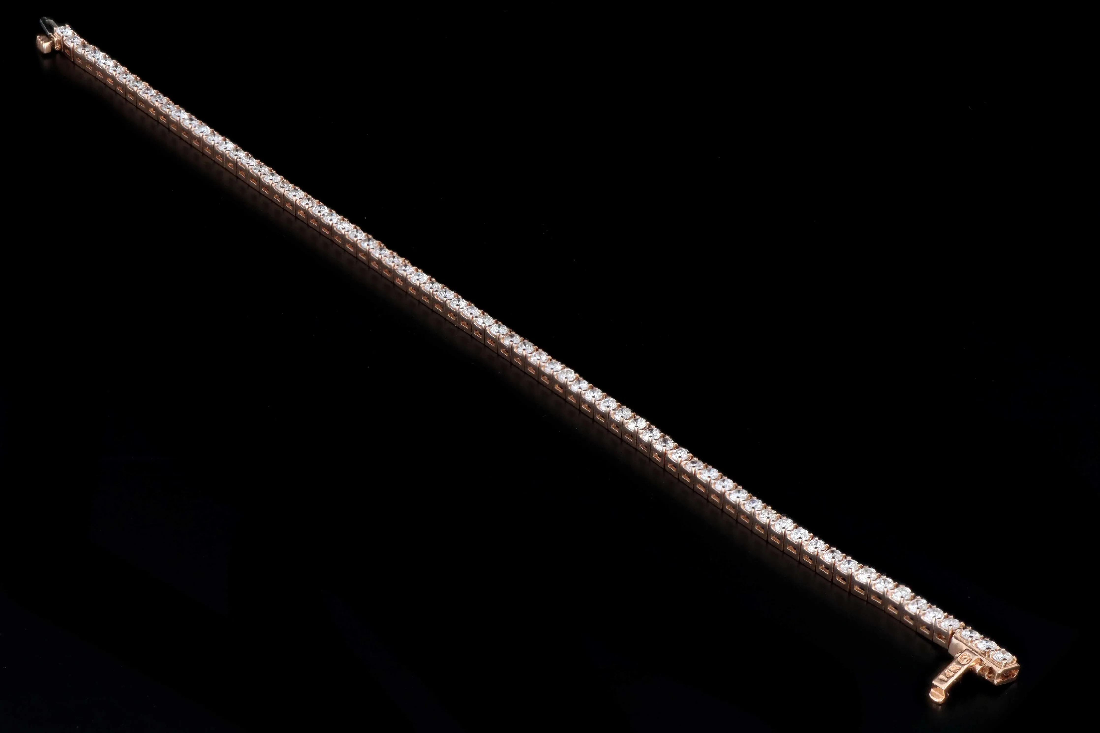 New 14K Rose Gold 2.98 Carats in Total Diamond Tennis Bracelet
