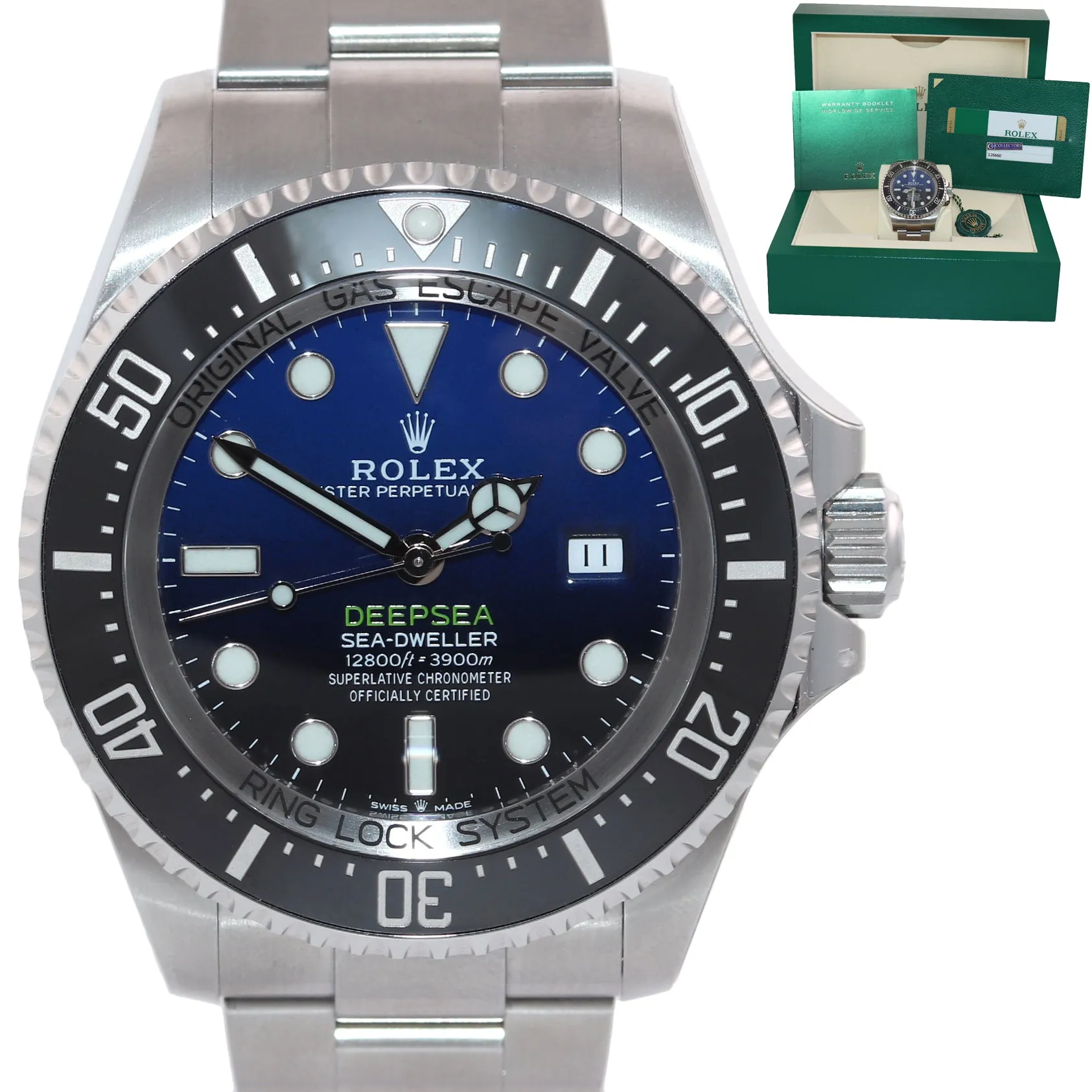 NEW 2020 PAPERS Rolex Sea-Dweller Deepsea Cameron Blue 126660 44mm Watch Box