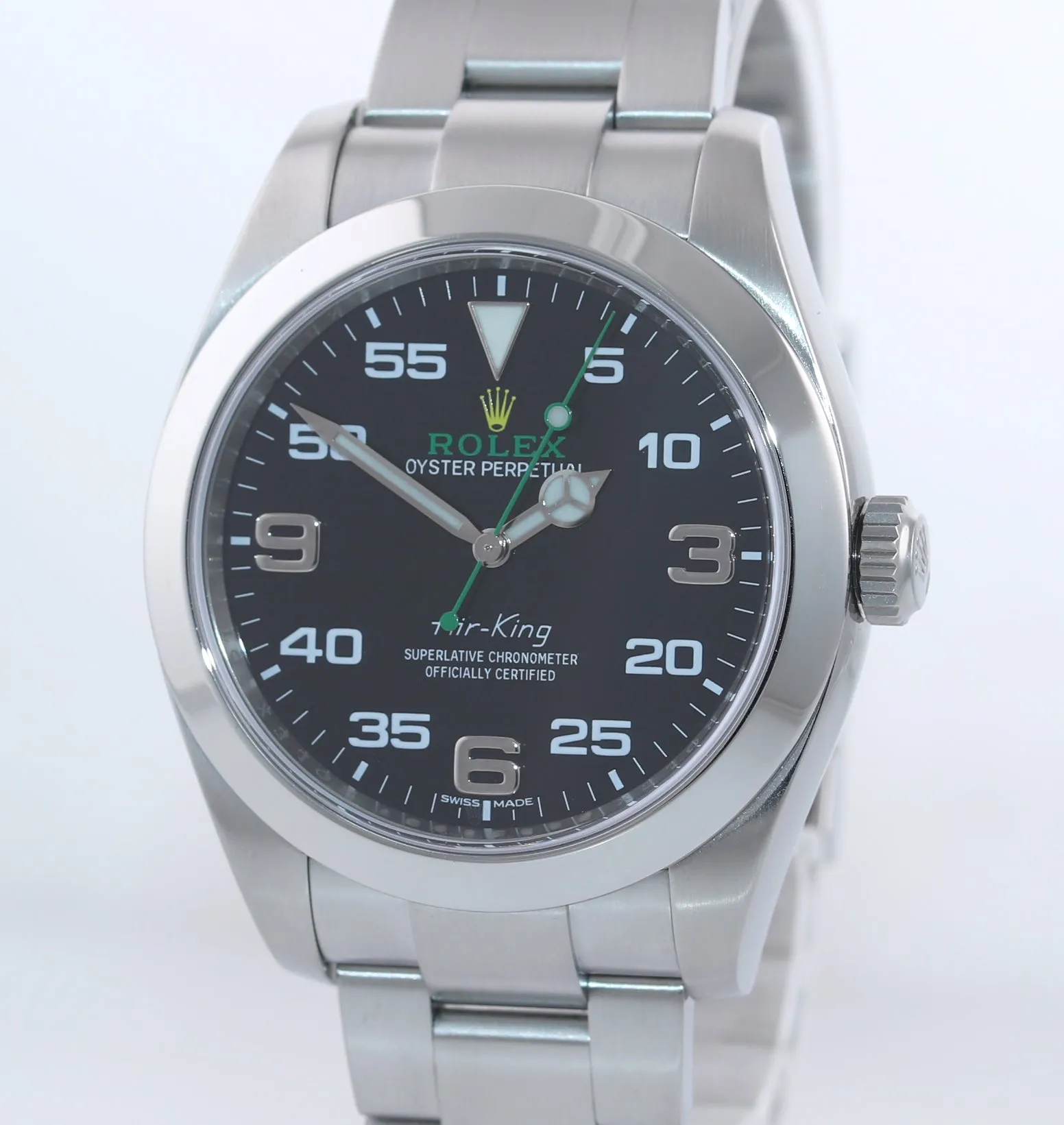 NEW 2020 Rolex Air-King 116900 Green Arabic Black Dial 40mm Steel Watch Box