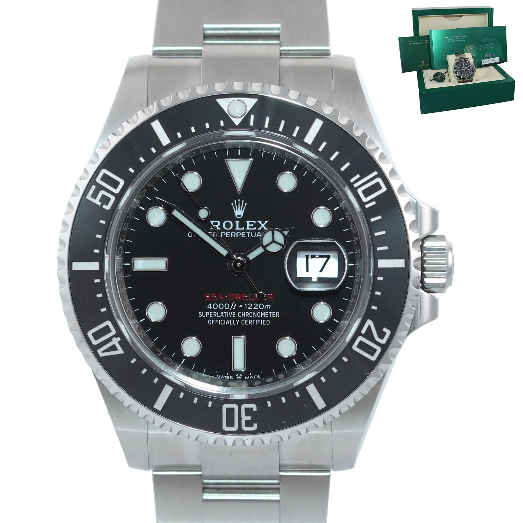 NEW CARD 2020 PAPERS Mark II Rolex Red Sea-Dweller 43mm 126600 Steel Watch Box