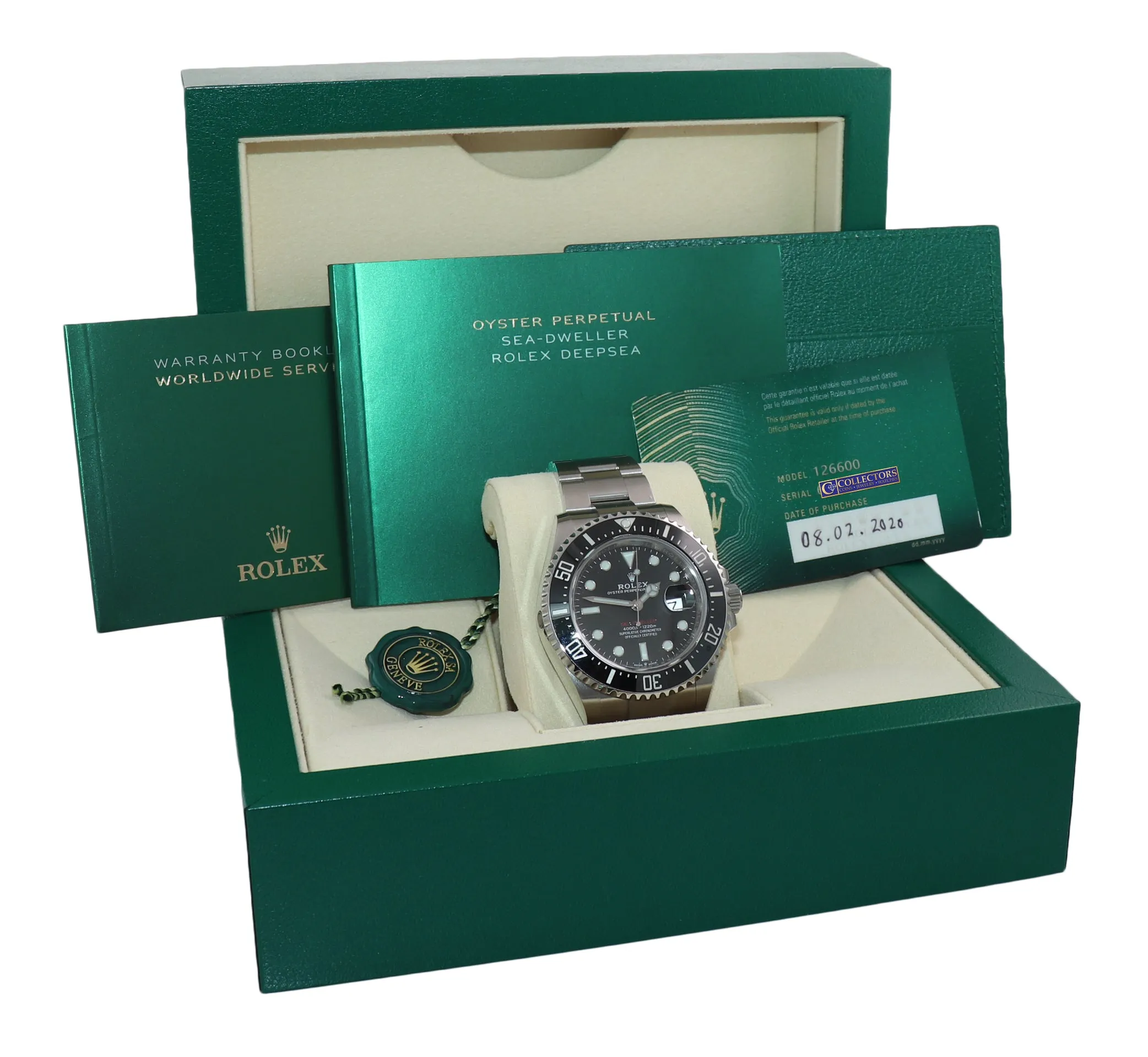 NEW CARD 2020 PAPERS Mark II Rolex Red Sea-Dweller 43mm 126600 Steel Watch Box