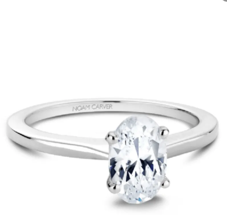 Noam Carver 14kt White Gold Oval Solitaire