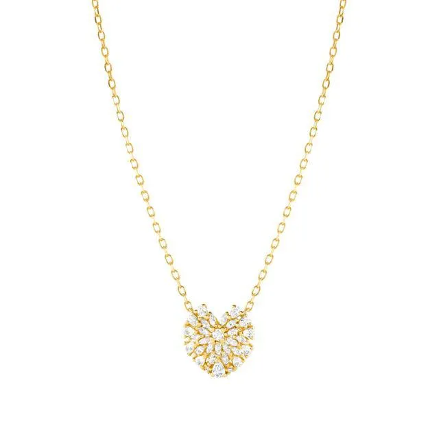 Nomination RayOfLight Necklace, Heart, White Cubic Zirconia, Gold