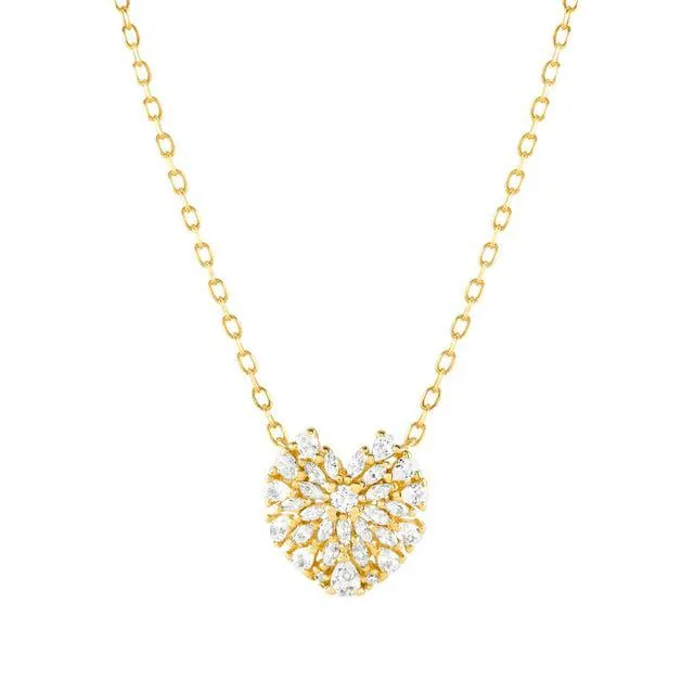 Nomination RayOfLight Necklace, Heart, White Cubic Zirconia, Gold