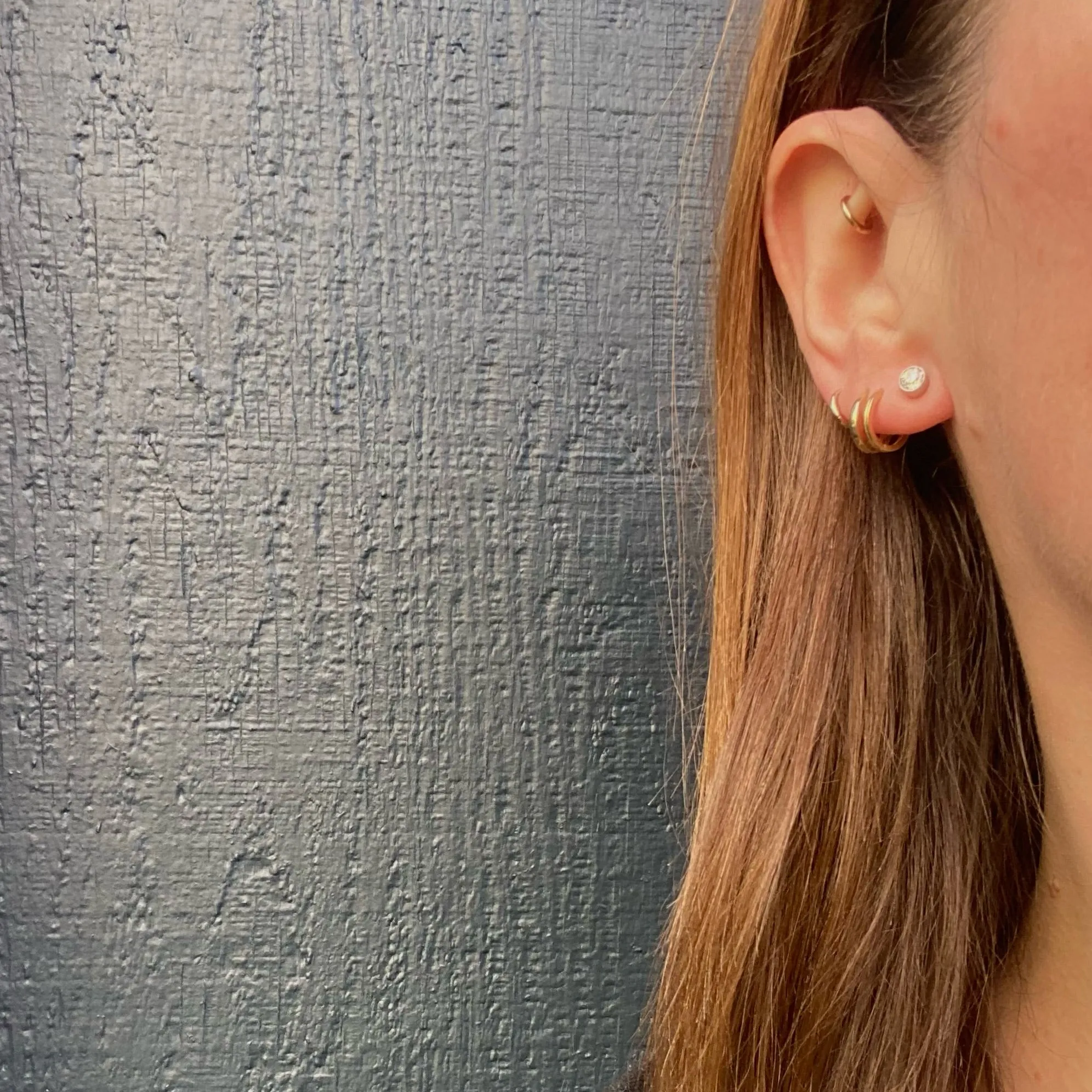 Old Mine Cut Diamonds in Platinum Stud Earrings