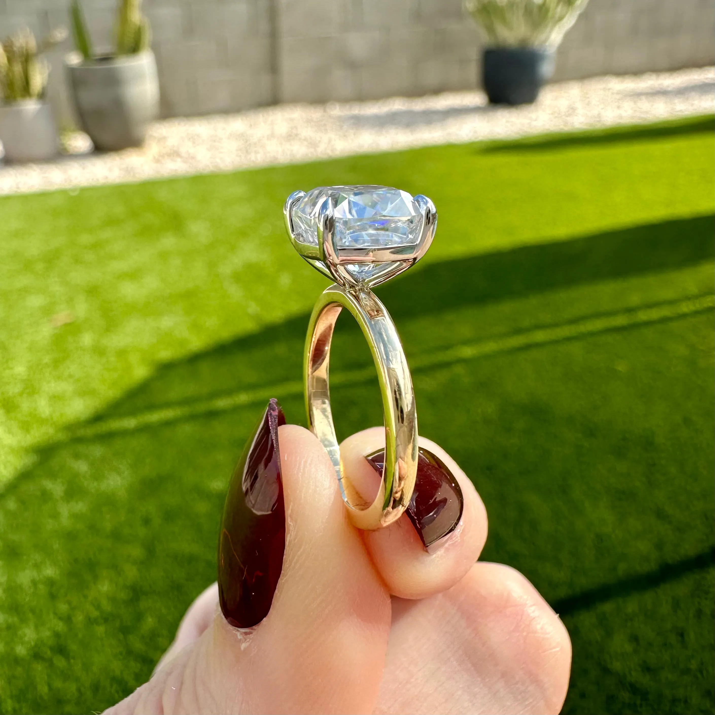 Olivia FLUSH (2.8ct) Cushion Moissanite Engagement Ring