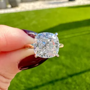 Olivia FLUSH (2.8ct) Cushion Moissanite Engagement Ring