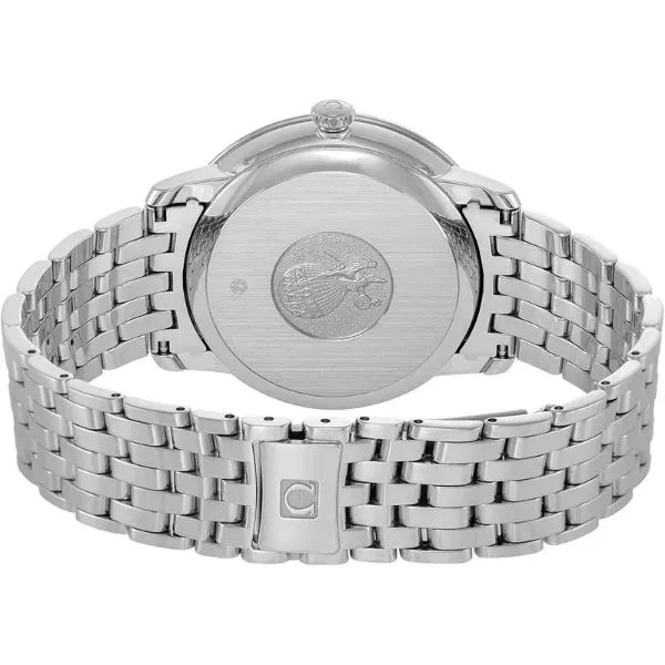 Omega DeVille Prestige Silver Stainless Steel Navy Blue Dial Automatic Watch for Gents - 424.10.40.20.03.002