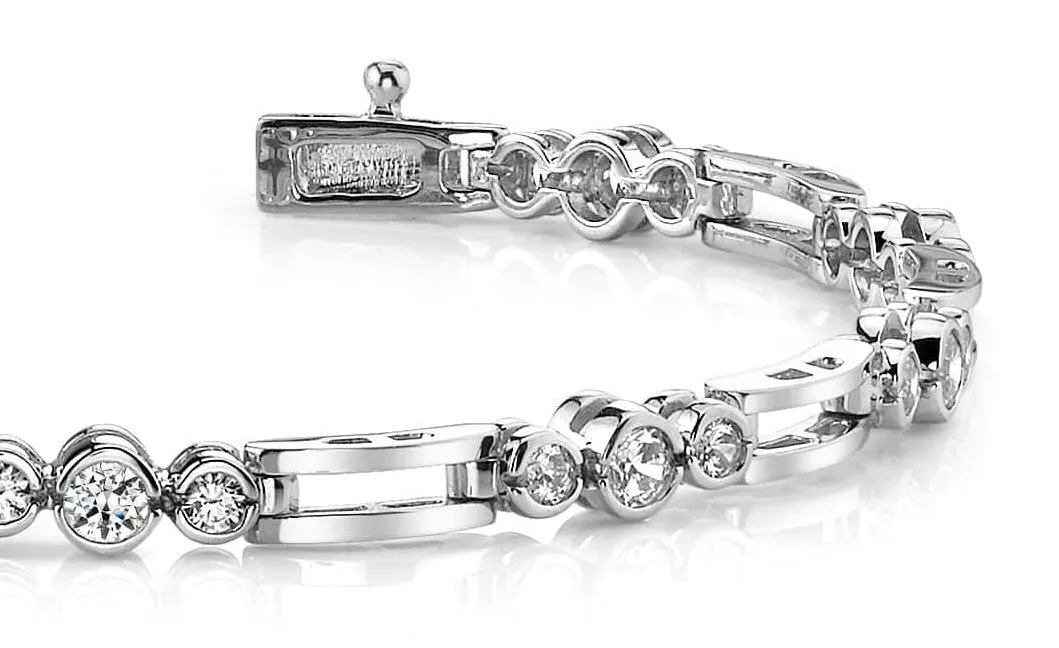 Open Link Diamond Trio Diamond Bracelet with 2.00 ct.(finished) 2.6mm, 3.3mm