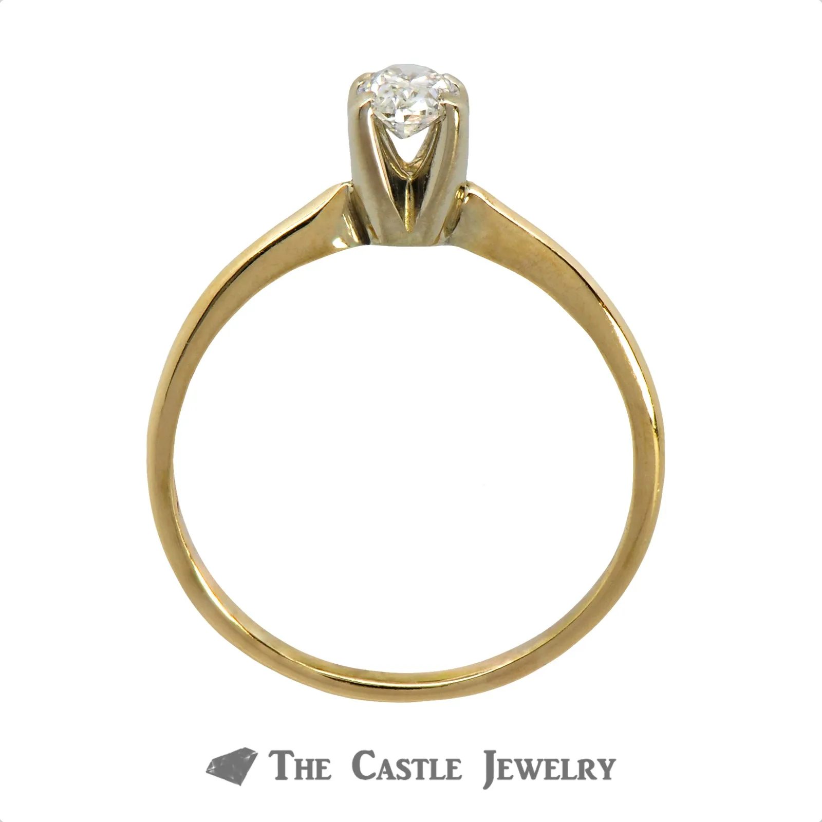Oval Cut .45ct Diamond Solitaire Engagement Ring in 14k Yellow Gold