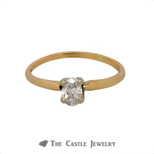 Oval Cut .45ct Diamond Solitaire Engagement Ring in 14k Yellow Gold