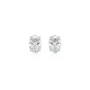 Oval Diamond Solitaire Earrings