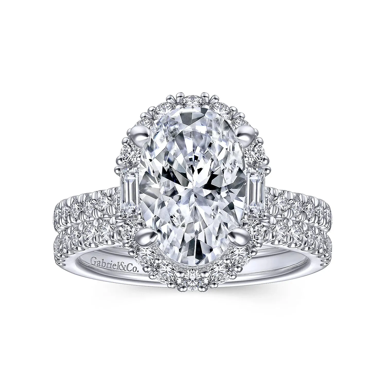 Oval Halo Diamond Engagement Ring Mounting