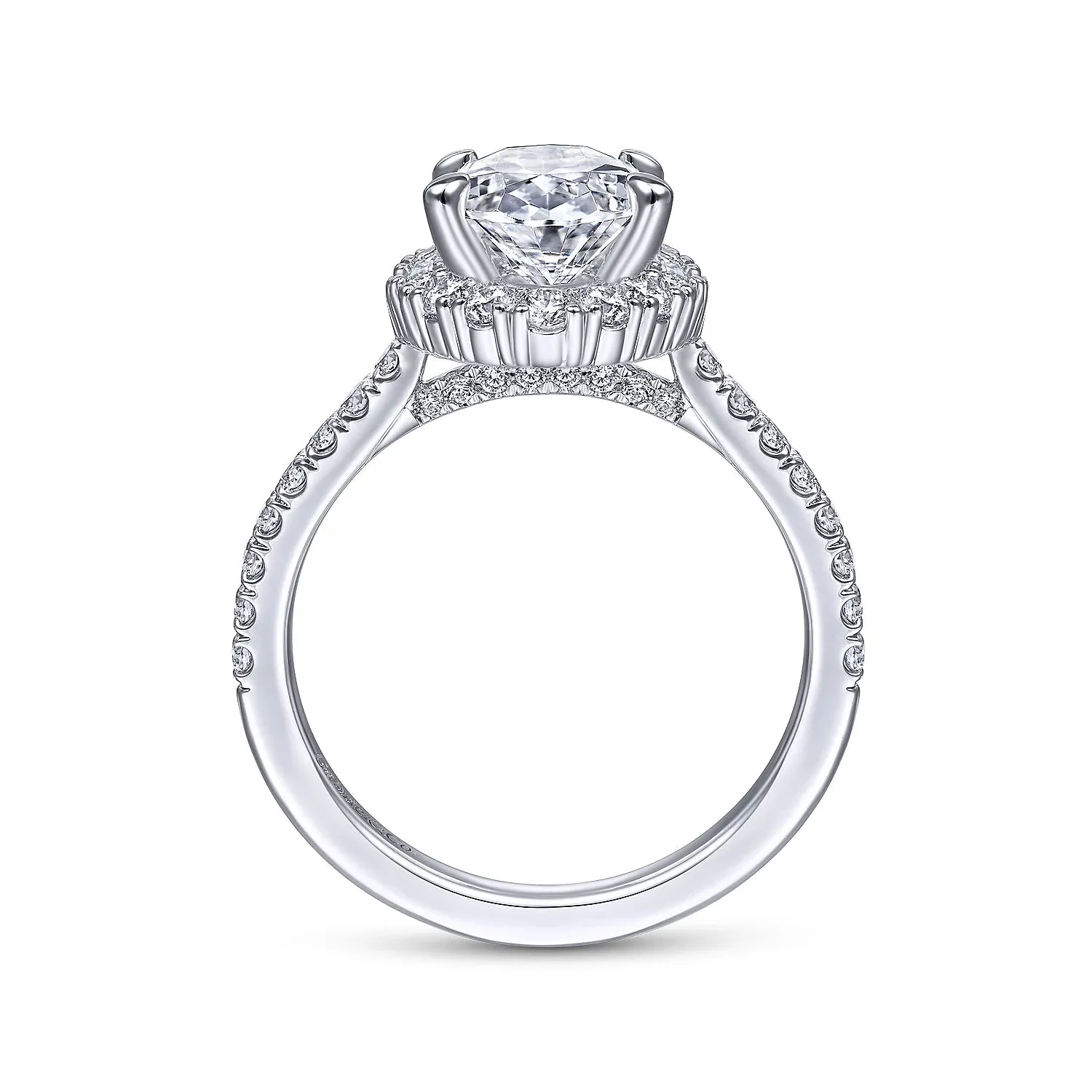 Oval Halo Diamond Engagement Ring Mounting