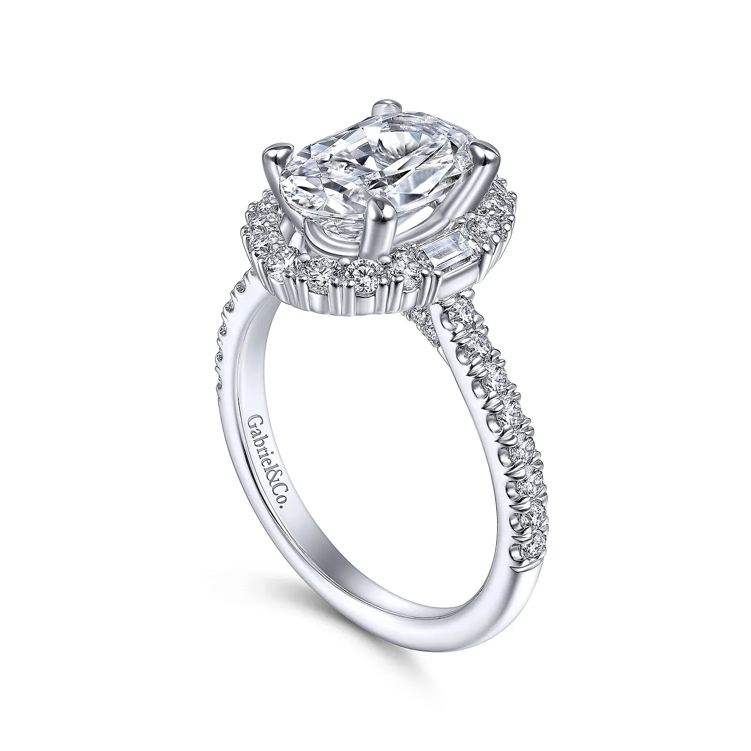 Oval Halo Diamond Engagement Ring Mounting