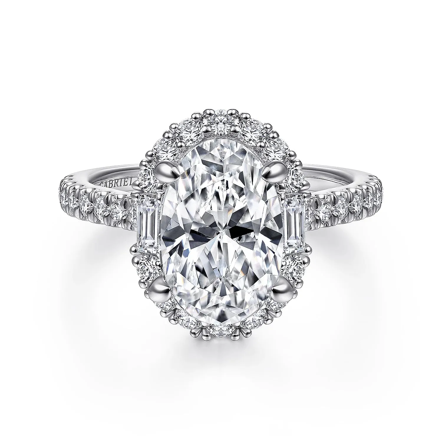 Oval Halo Diamond Engagement Ring Mounting