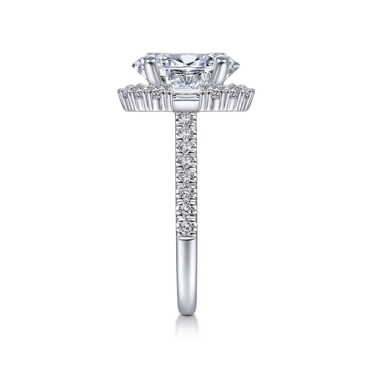 Oval Halo Diamond Engagement Ring Mounting