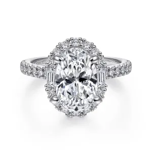 Oval Halo Diamond Engagement Ring Mounting