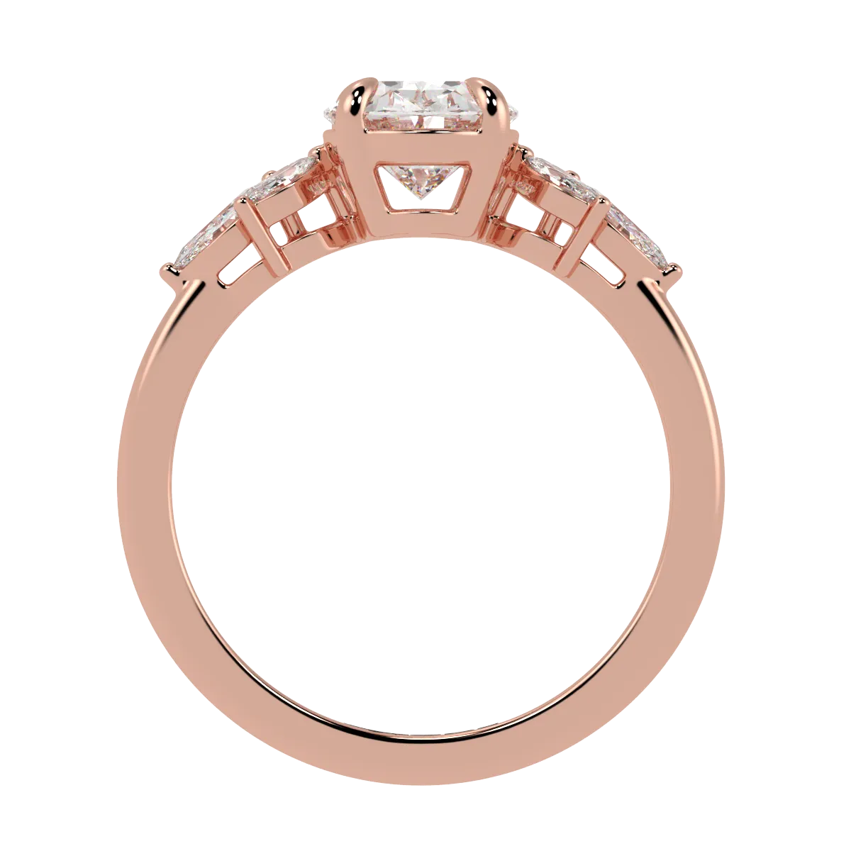 Oval Marquise with Marquise Accents Engagement Ring
