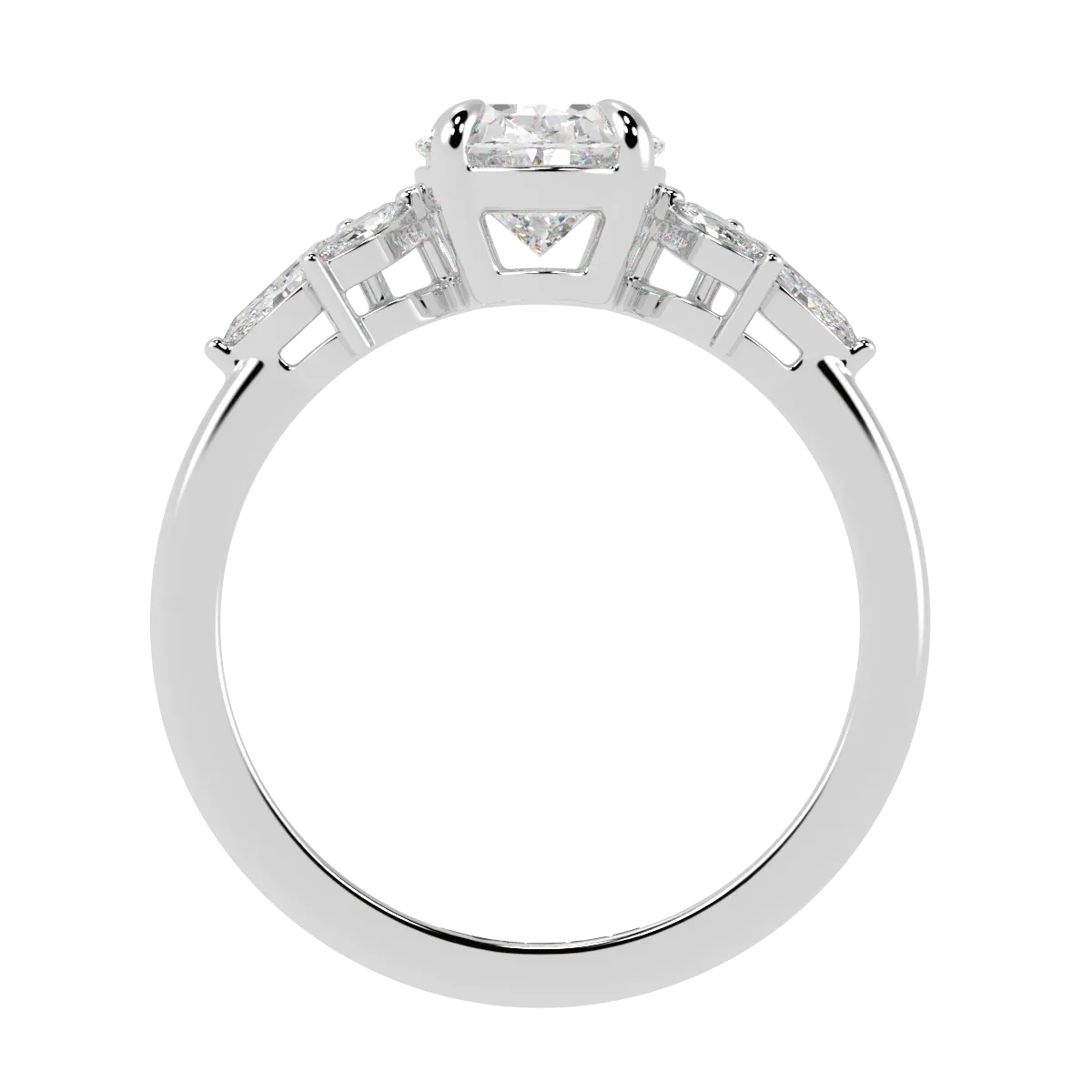 Oval Marquise with Marquise Accents Engagement Ring