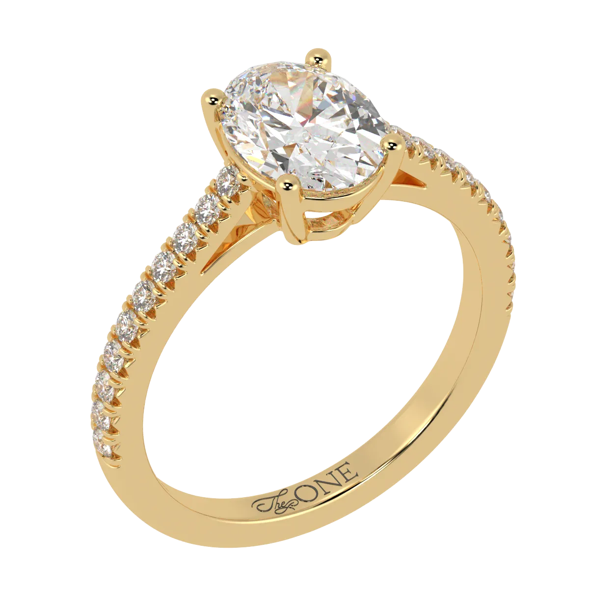 Oval, Pavé Engagement Ring