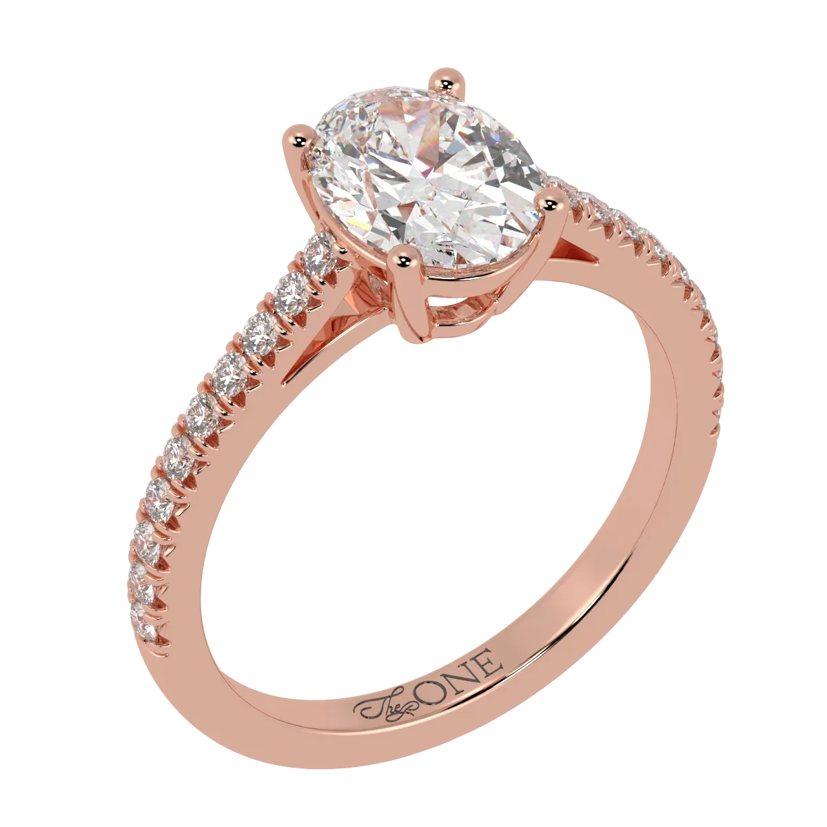 Oval, Pavé Engagement Ring