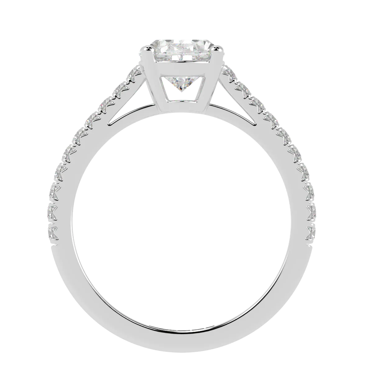 Oval, Pavé Engagement Ring