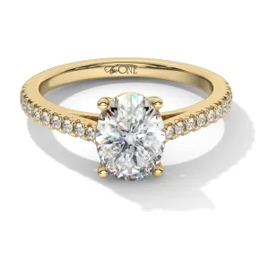 Oval, Pavé Engagement Ring