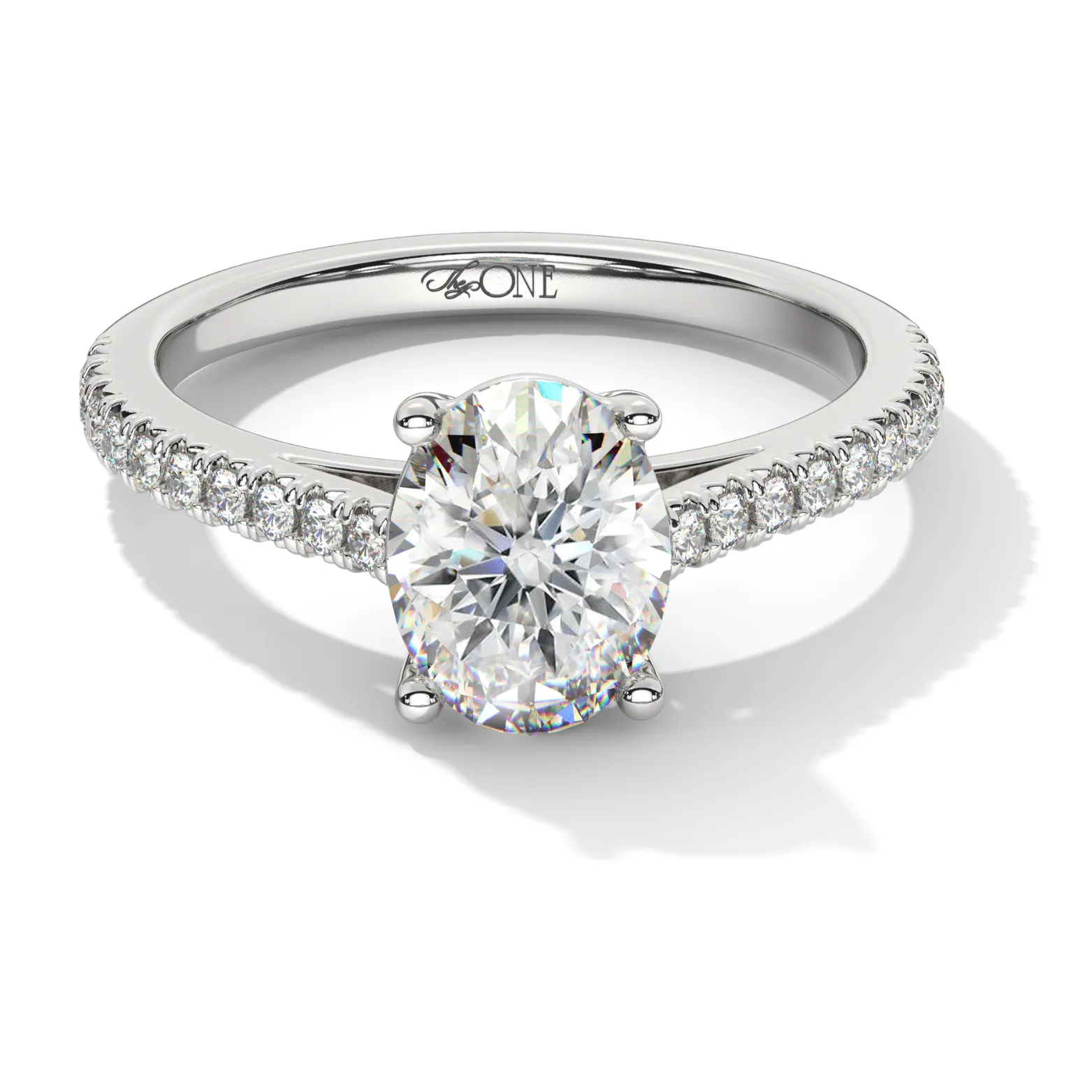 Oval, Pavé Engagement Ring