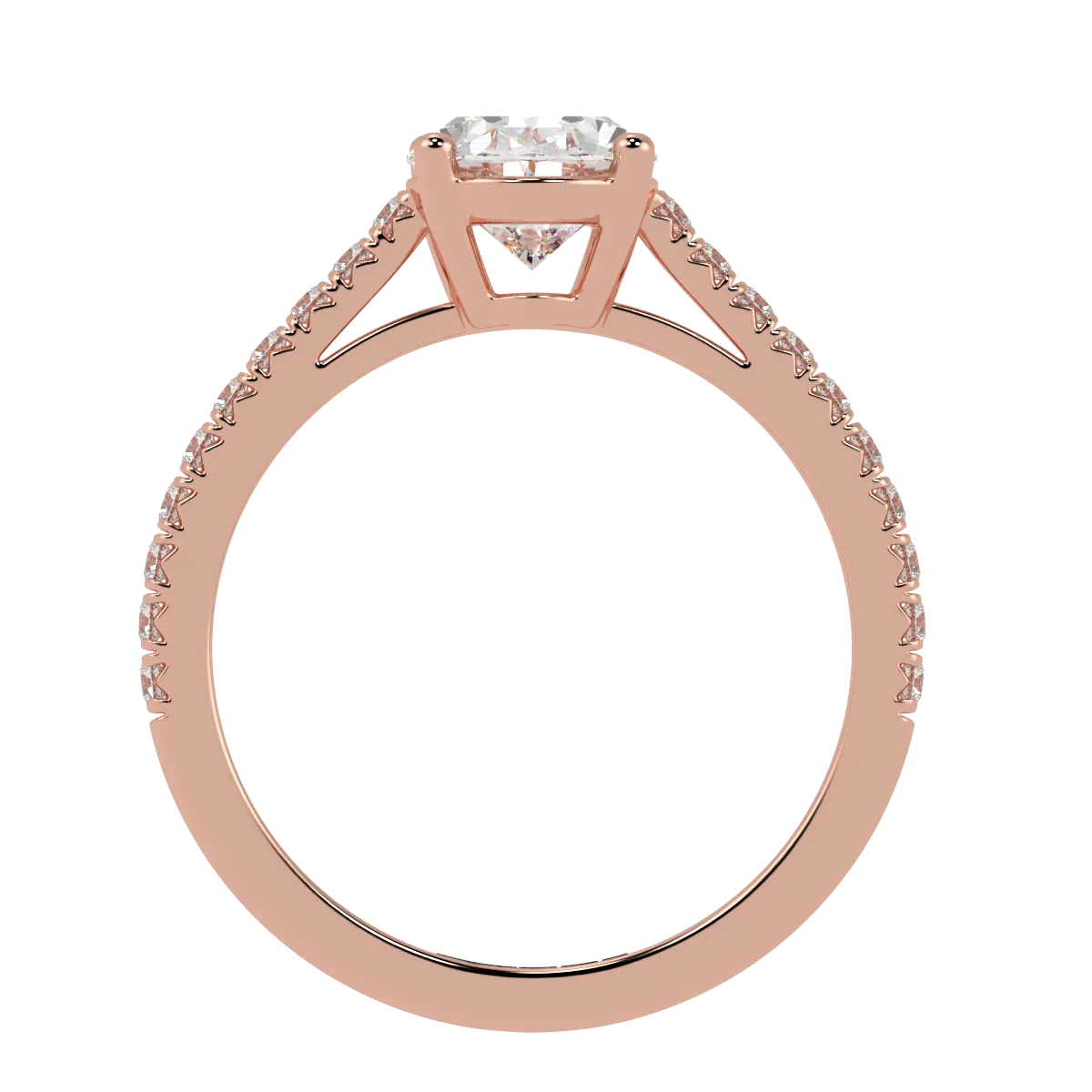 Oval, Pavé Engagement Ring