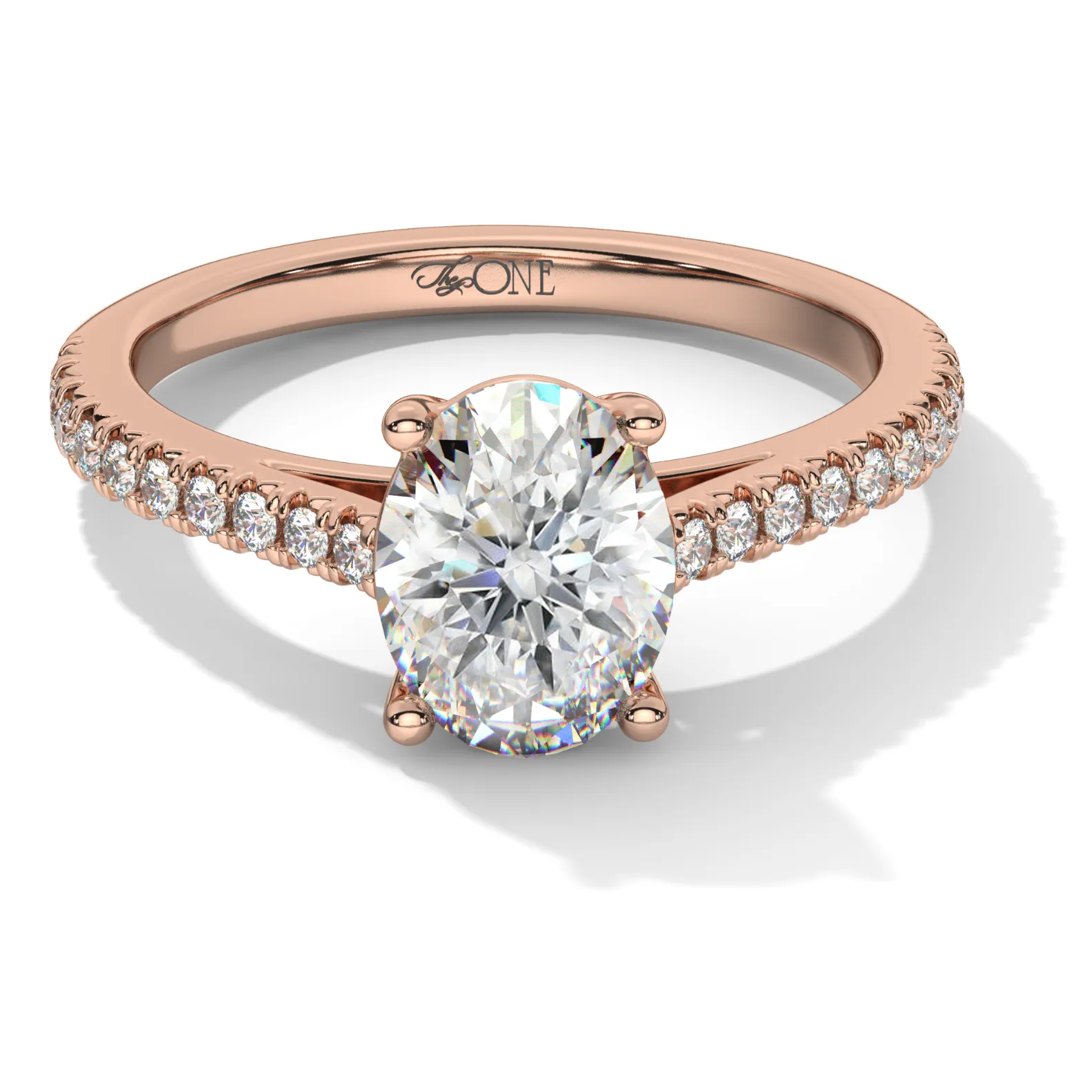 Oval, Pavé Engagement Ring