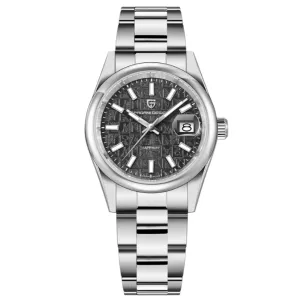 Pagani Design Silver Stainless Steel Black Dial Quartz Watch for Gents - PD-1794